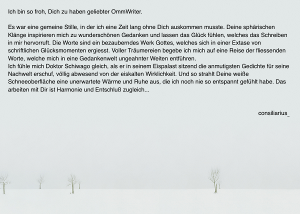 Liebeserklärung an den OmmWriter