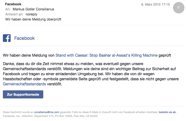 Original Facebook Mail