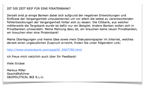 Newsletter vom 12.03.2010