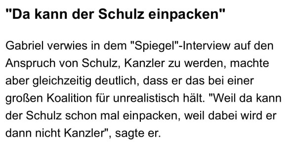Kommentar von Sigmar Gabriel